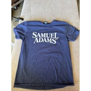 Samuel Adams Beer T-Shirt Adults Size S Blue Crew Neck Short Sleeve Pullover